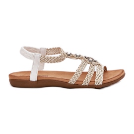 ARTIKER Sandálias femininas planas com arte trançada 56C1323 BIALE STRIPES branco ARTIKER Sandálias femininas planas com arte trançada 56C1323 BIALE STRIPES branco