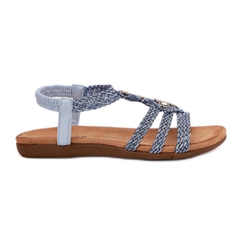 ARTIKER Sandálias planas femininas com arte de arte trançada 56C1325 listras azuis azul ARTIKER Sandálias planas femininas com arte de arte trançada 56C1325 listras azuis azul
