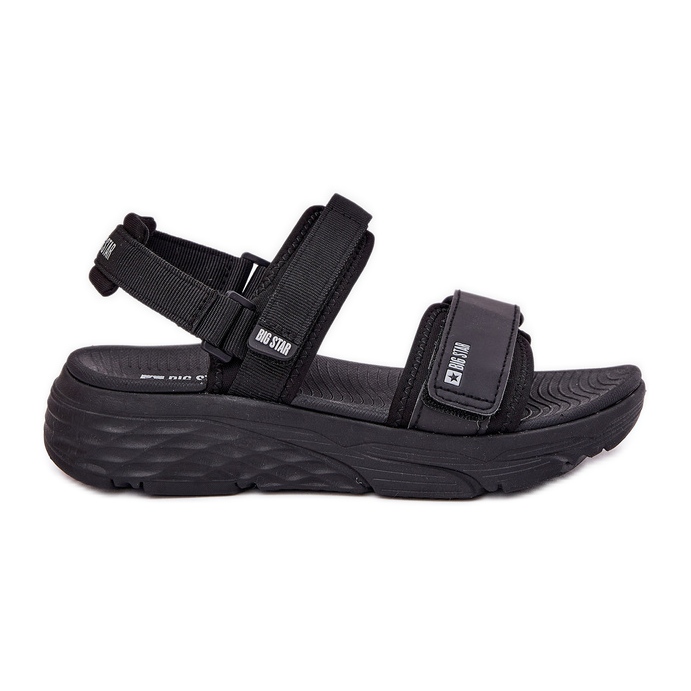 Big Star Sandálias esportivas femininas na grande estrela rr274a077 plataforma preta preto