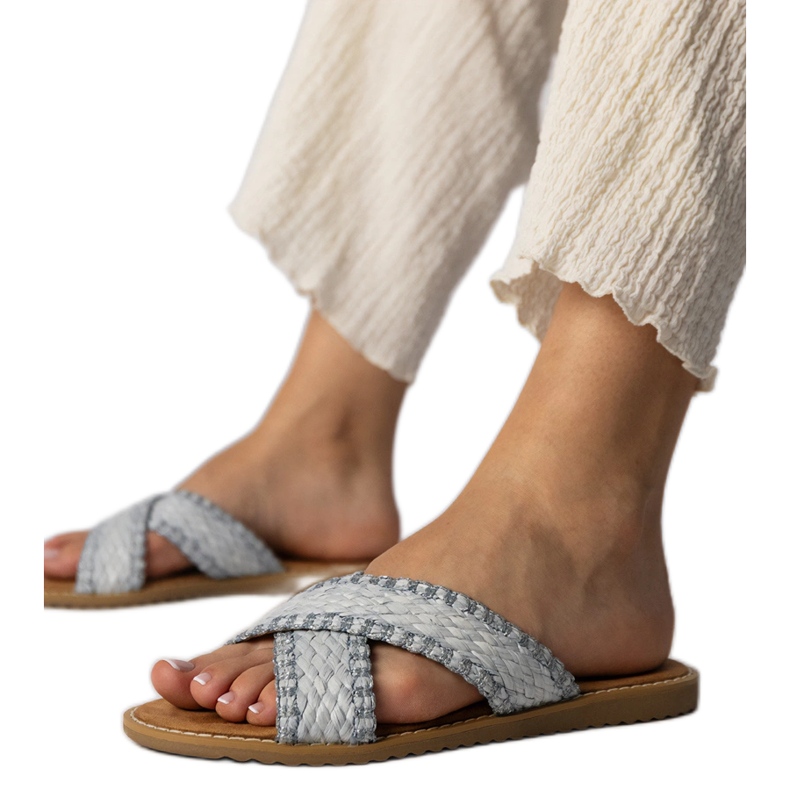 Flippers femininos de mulheres azuis azul