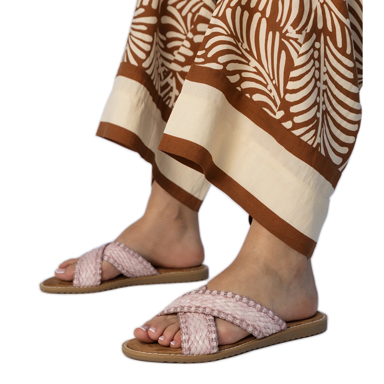 Chinelos femininos rosa femininos