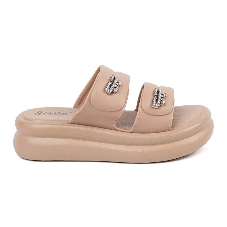 Seastar Slides plataforma femininos bege