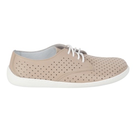 Olivier Tênis minimalistas de pés descalços femininos 1288pol bege com branco