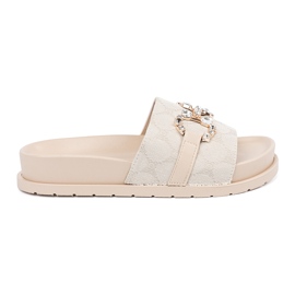 Seastar Flip -flops bege leves com decoração Seastar Flip -flops bege leves com decoração