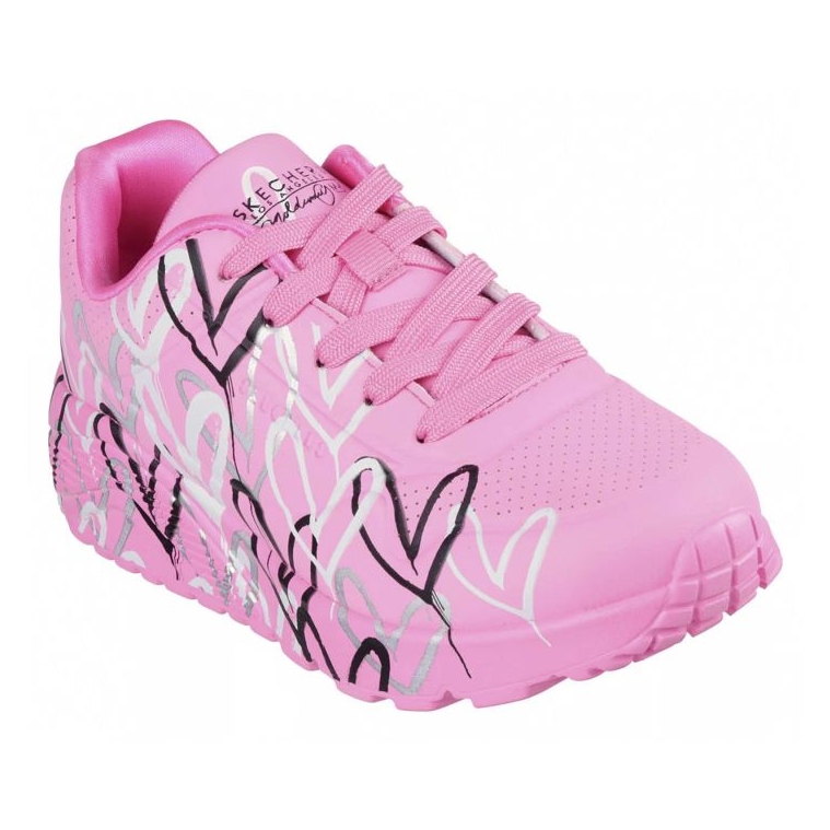 Skechers x jgoldcrown uno lite - amor metálico 314067l -hpmt sapatos rosa