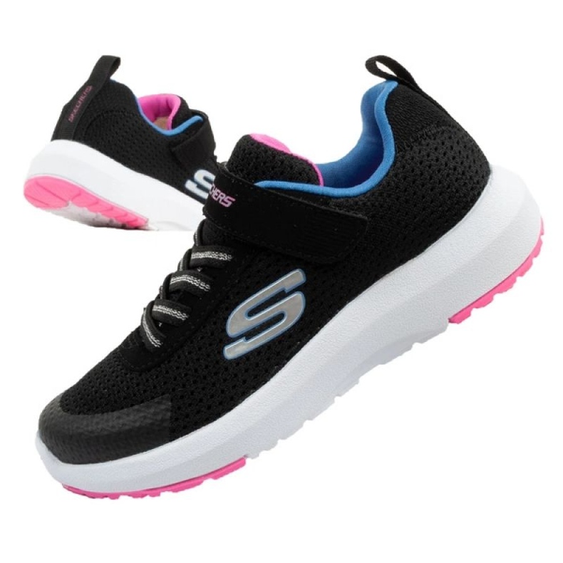 Skechers dinâmico piso-hop n'hike 81365l/bkmt sapatos preto