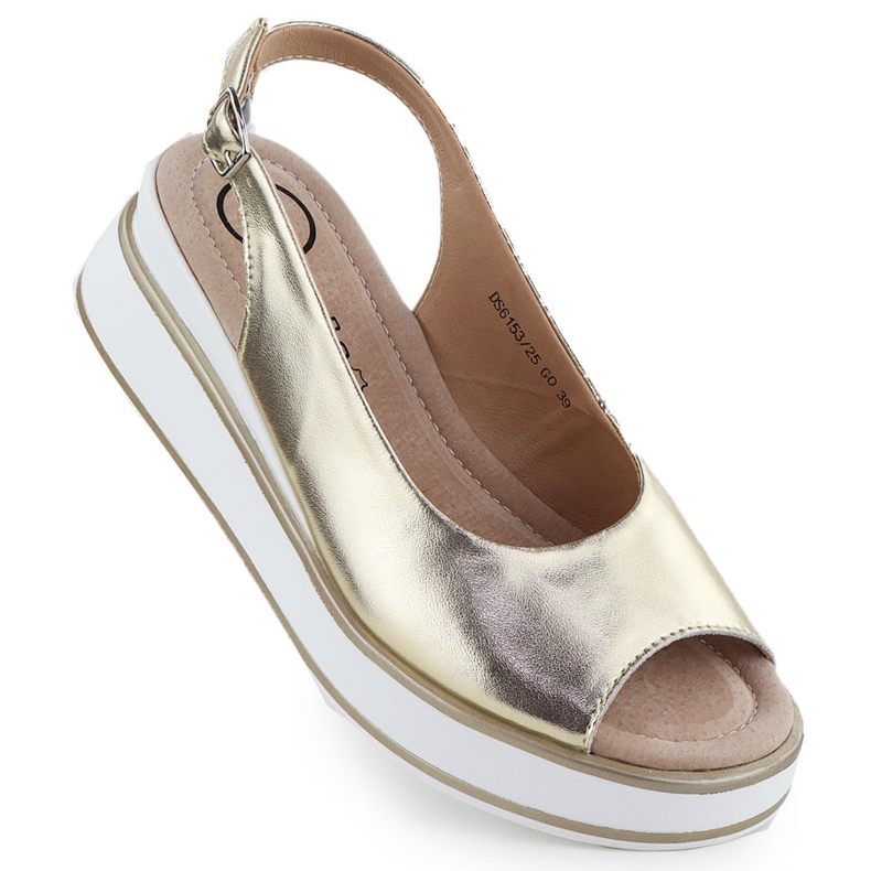 Filippo Golden Metallic Leather Sandals dourado