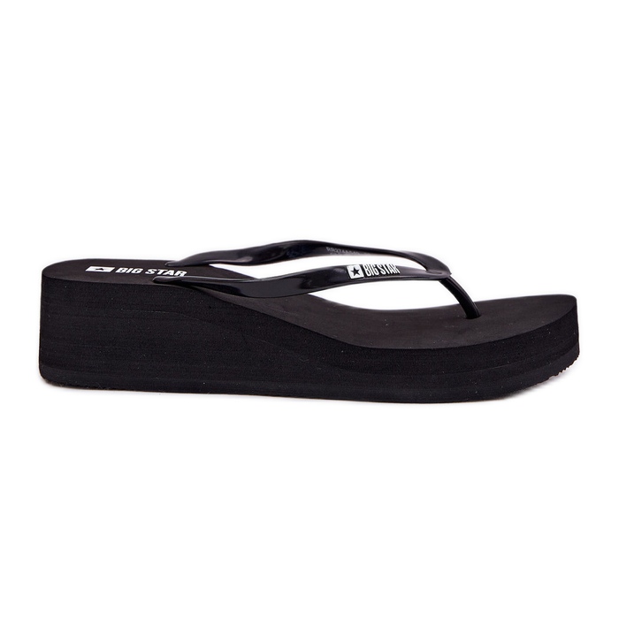 Flip -flops femininos nas cunhas Big Star RR274A549 Black preto