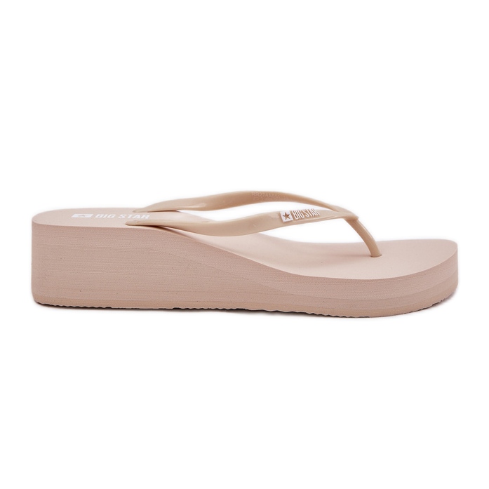 Flip -flops femininos nas cunhas Big Star RR274A551 bege