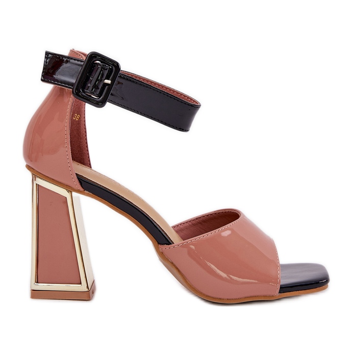 Sandálias femininas pintadas na postagem rosa Vinceza 20266