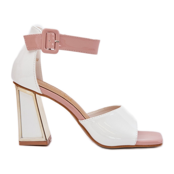 Sandálias femininas pintadas no post branco Vinceza 20266