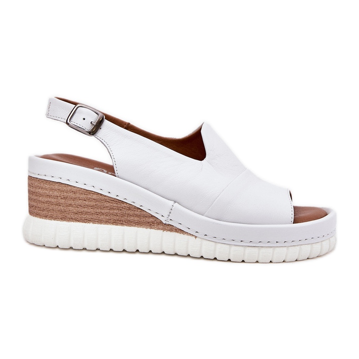 ARTIKER Sandálias de couro feminino para um artador de cunha 56c0918 branco