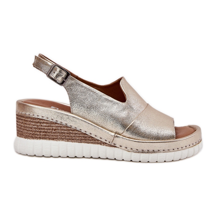 ARTIKER Sandálias de couro feminino para um artador de cunha 56C0920 Gold dourado