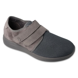 Dr.orto Befado Sapatos de velcro masculino Pu 074m001 Gray cinza