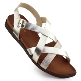 Sandálias planas femininas Sergio Leone SK088H Romanos Romanos dourado