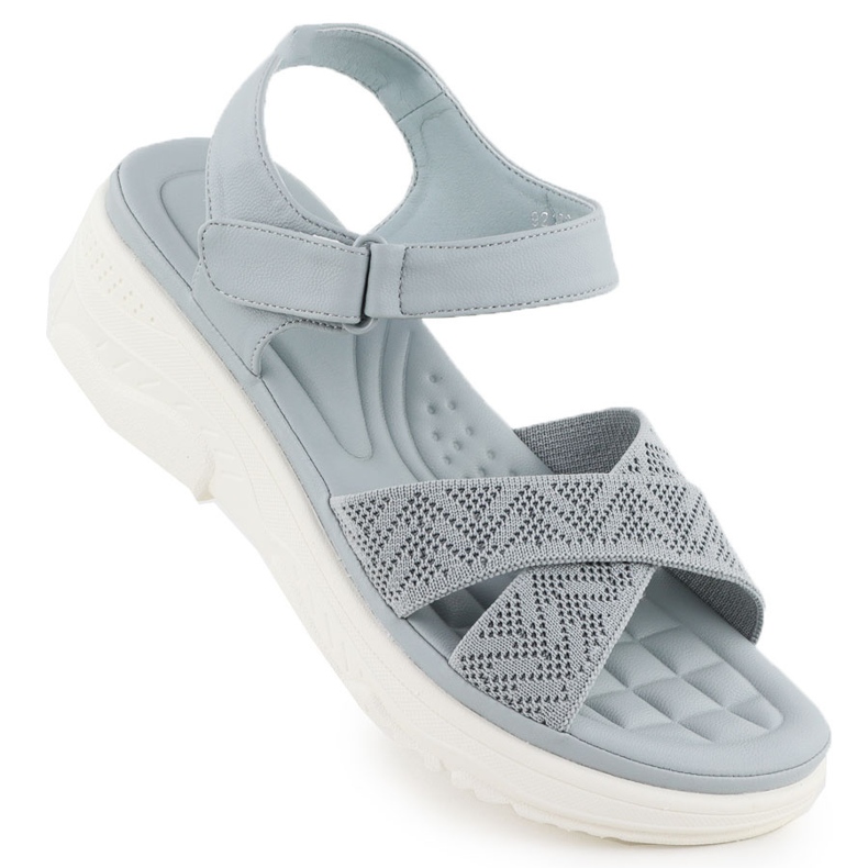 Sandálias femininas para cunhas azuis Vinceza 92100 azul