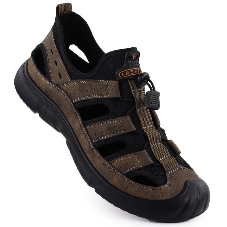 Sapatos de couro masculino de Brown, Aberto, T.Sokolski L25-382 castanho