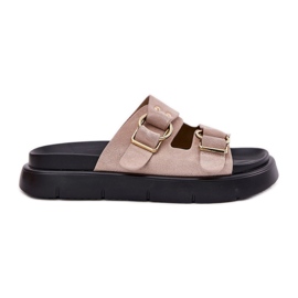 Big Star Camurça feminina chinelos com grande estrela decorativa rr274659 grampos rosa claro