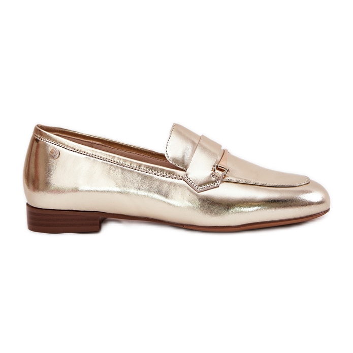 Sapatos de couro feminino Maciejka K6809-25 Zlotys dourado