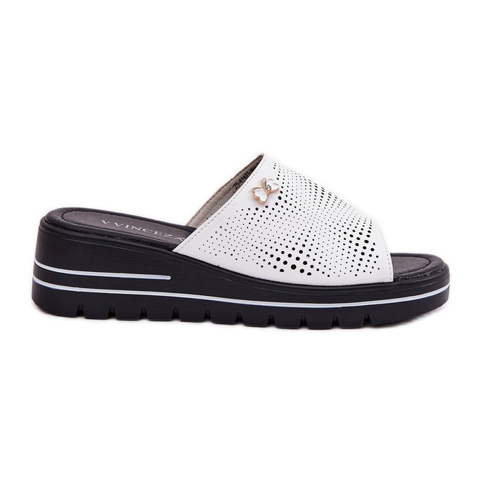 Flip de couro feminino Vinceza 41477 Branco
