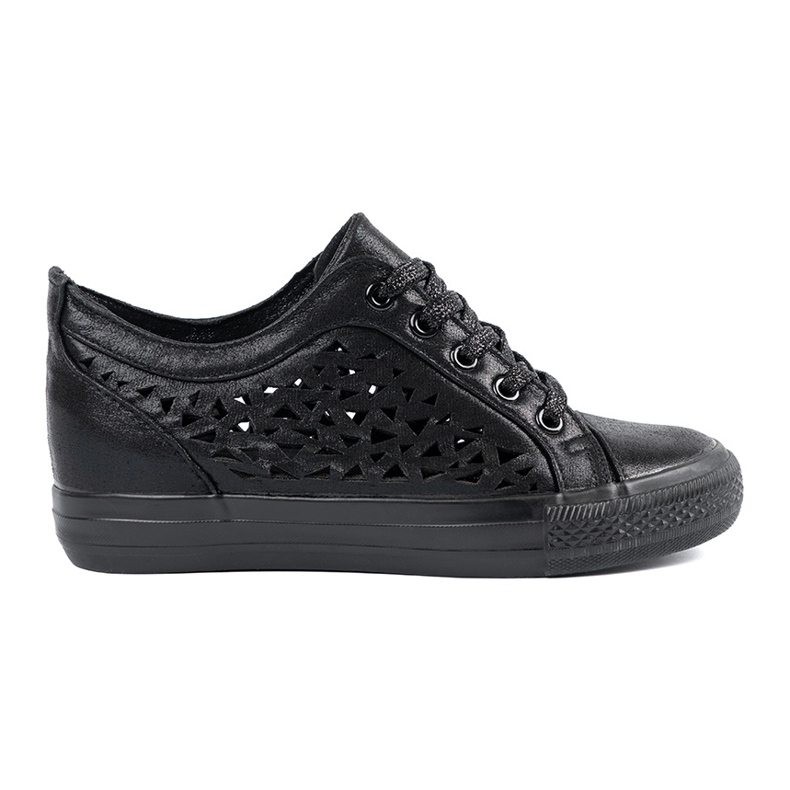 Shelvt OpenWork Women's Wedges Sneakers preto