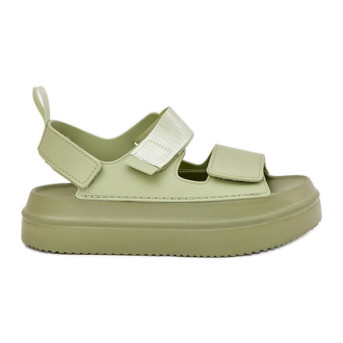Inna Sandálias femininas em plataforma com velcro verde Inna Sandálias femininas em plataforma com velcro verde