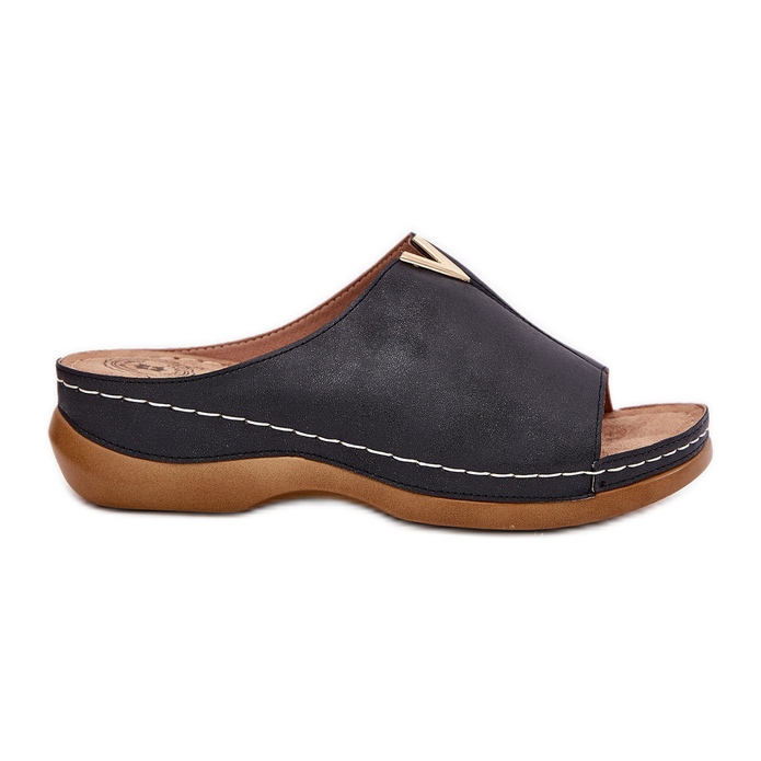 EVento Fuas femininas confortáveis ​​cunhas pretas preto