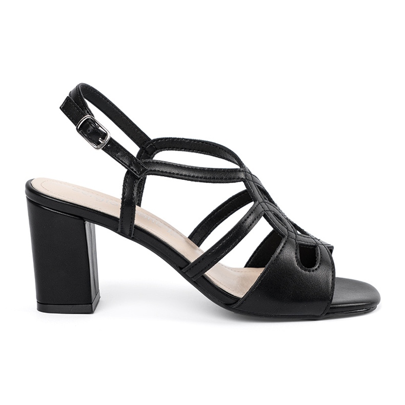 Sergio Leone Sandálias de salto alto femininas negras preto