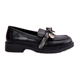Mocassins femininos com laço S.Barski HY42-331 pretos