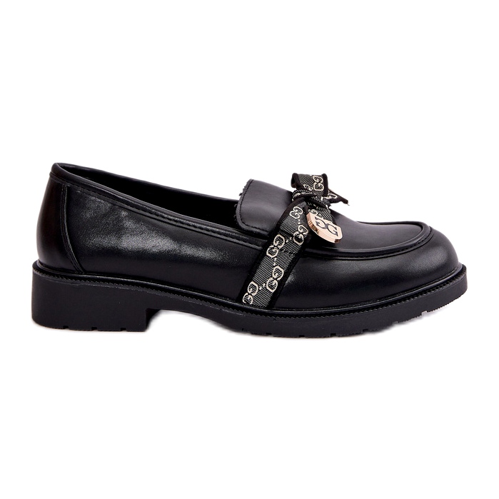 Mocassins femininos com laço S.Barski HY42-331 pretos