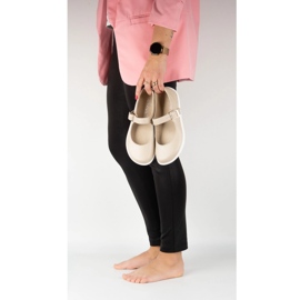 Barefoot Women's Ballerinas Olivier 1770pol Sapatos de couro com fivela bege