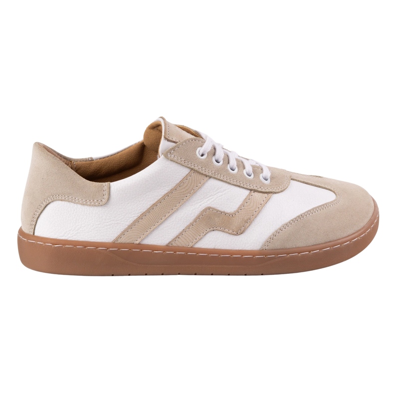 Sapatos de couro femininos descalços Olivier Eliza Białe branco