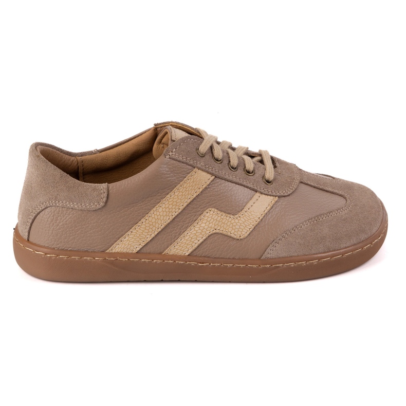 Sapatos de couro femininos descalços Olivier Eliza Dark Beige bege