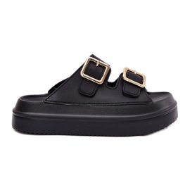 Inna Flips femininos na plataforma com grampos dourados pretos