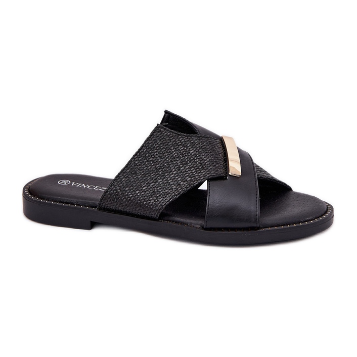 Saltos planos femininos com um Vinceza 17385 Detalhe Decorativo preto