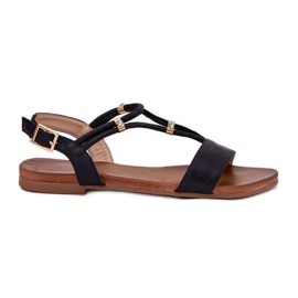 S.Barski Sandálias planas femininas com listras S. Barski Kv51-120 preto