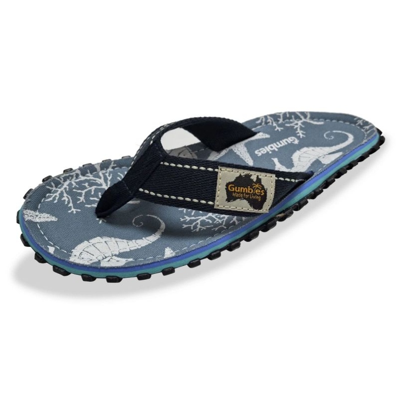 Ilhas japonesas de Gumbies Flip-flops unissex Seahorse gu-ffisl152 azul
