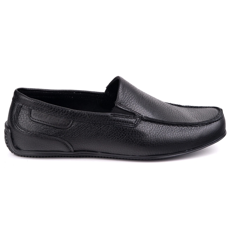 Polbut Mocassins de couro masculino 2105 ervilha de gordura preta preto