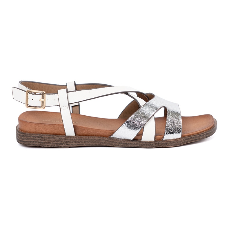 Sandálias brancas planas Sergio Leone branco