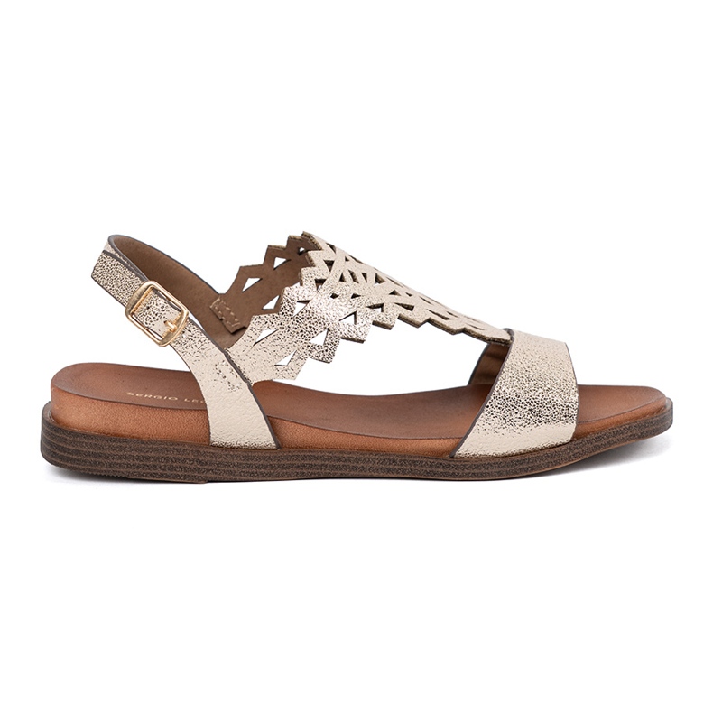 Sergio Leone Sandálias de ouro com decorações abertas dourado