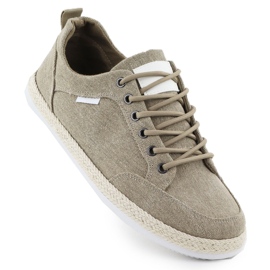 Sapatos masculinos alpargalhos khaki nowacki 0017-e bege