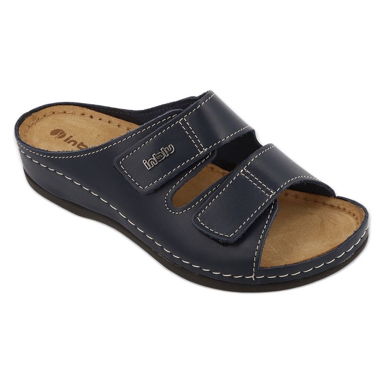 Inblu, Flip de couro feminino -Flops 158d001 azul marinho