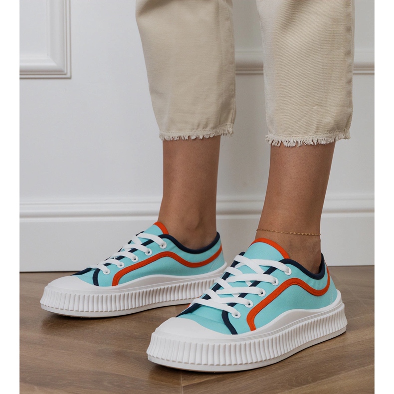 Tênis plataforma feminino azul