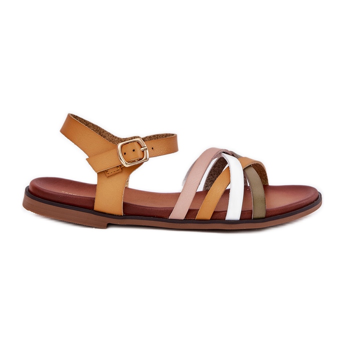 Sandálias femininas com Sergio Leone SK090H Swinging Stripes Yellow amarelo