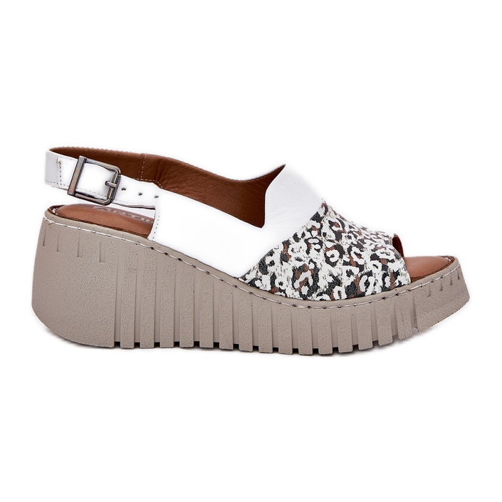 ARTIKER Sandálias femininas feitas de couro natural na cunha artker 56c0958 branco