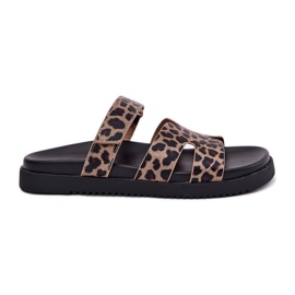 Flip de mulheres com Vinceza 17401 Velcro Leopard marrom