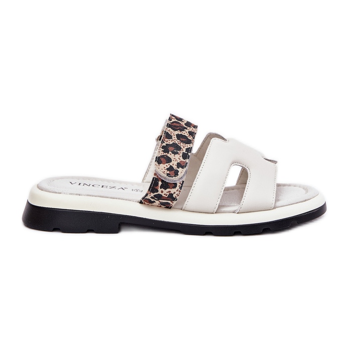 Flip de couro feminino Vinceza 66769 Luz abaixo bege