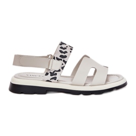 Vinceza 66780 Sandálias de leopardo bege com saltos planos
