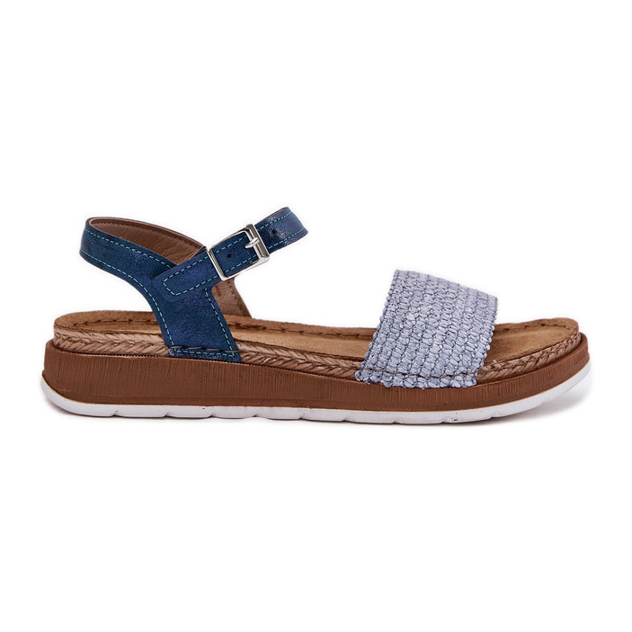 Sandálias femininas com uma trança no Inblu GS000050 Blue Bar azul