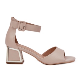 EVento Sandálias femininas de salto alto, bege